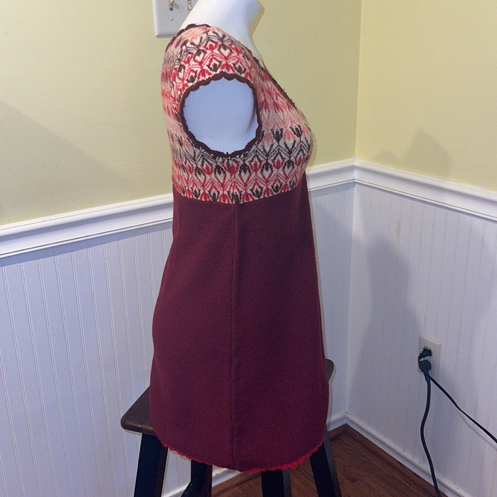 Free People Fair Isle Mini dress. Size medium. Boho style. Wool Blend. - Picture 5 of 10